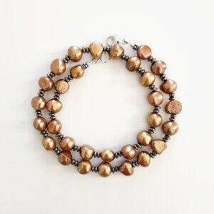 ORANGE GOLD PEARL NECKLACE